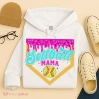 Softball Mama Drip Ice Cream Dripping Game Day Softball Mom Hoodie thumb 4
