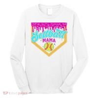Softball Mama Drip Ice Cream Dripping Game Day Softball Mom Long Sleeve Shirt thumb 0