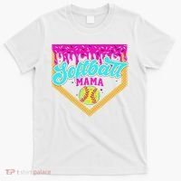 Softball Mama Drip Ice Cream Dripping Game Day Softball Mom T-Shirt thumb 0