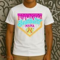 Softball Mama Drip Ice Cream Dripping Game Day Softball Mom T-Shirt thumb 3