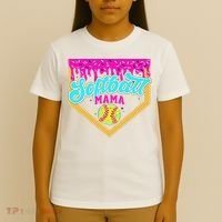 Softball Mama Drip Ice Cream Dripping Game Day Softball Mom T-Shirt thumb 4