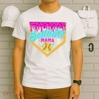 Softball Mama Drip Ice Cream Dripping Game Day Softball Mom T-Shirt thumb 6