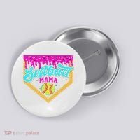 Softball Mama Drip Ice Cream Dripping Game Day Softball Mom Button thumb 0