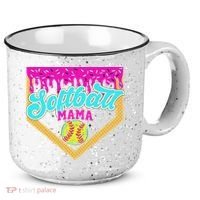 Softball Mama Drip Ice Cream Dripping Game Day Softball Mom 15oz Campfire Ceramic Mug thumb 0