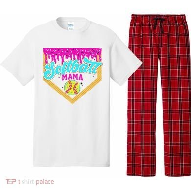 Softball Mama Drip Ice Cream Dripping Game Day Softball Mom Pajama Set
