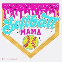 Softball Mama Drip Ice Cream Dripping Game Day Softball Mom Women's Hoodie thumb 2