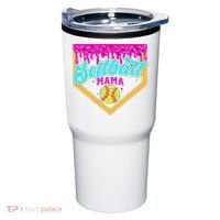 Softball Mama Drip Ice Cream Dripping Game Day Softball Mom Tumbler thumb 0