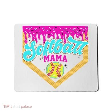 Softball Mama Drip Ice Cream Dripping Game Day Softball Mom Mousepad