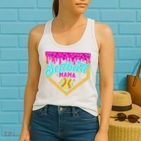 Softball Mama Drip Ice Cream Dripping Game Day Softball Mom Women's Tank Top thumb 2