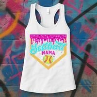 Softball Mama Drip Ice Cream Dripping Game Day Softball Mom Women's Tank Top thumb 3