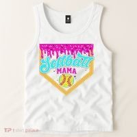 Softball Mama Drip Ice Cream Dripping Game Day Softball Mom Tank Top thumb 2