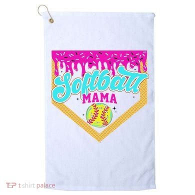 Softball Mama Drip Ice Cream Dripping Game Day Softball Mom Golf Towel