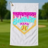 Softball Mama Drip Ice Cream Dripping Game Day Softball Mom Golf Towel thumb 1
