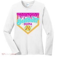 Softball Mama Drip Ice Cream Dripping Game Day Softball Mom Women's Long Sleeve Shirt thumb 0