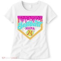Softball Mama Drip Ice Cream Dripping Game Day Softball Mom Women's T-Shirt thumb 0
