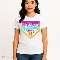 Softball Mama Drip Ice Cream Dripping Game Day Softball Mom Women's T-Shirt thumb 4