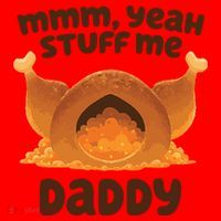 Stuff Me Daddy Funny Thanksgiving Turkey Santa Hat thumb 1