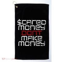 Scared Money Dont Make Money Golf Towel thumb 0