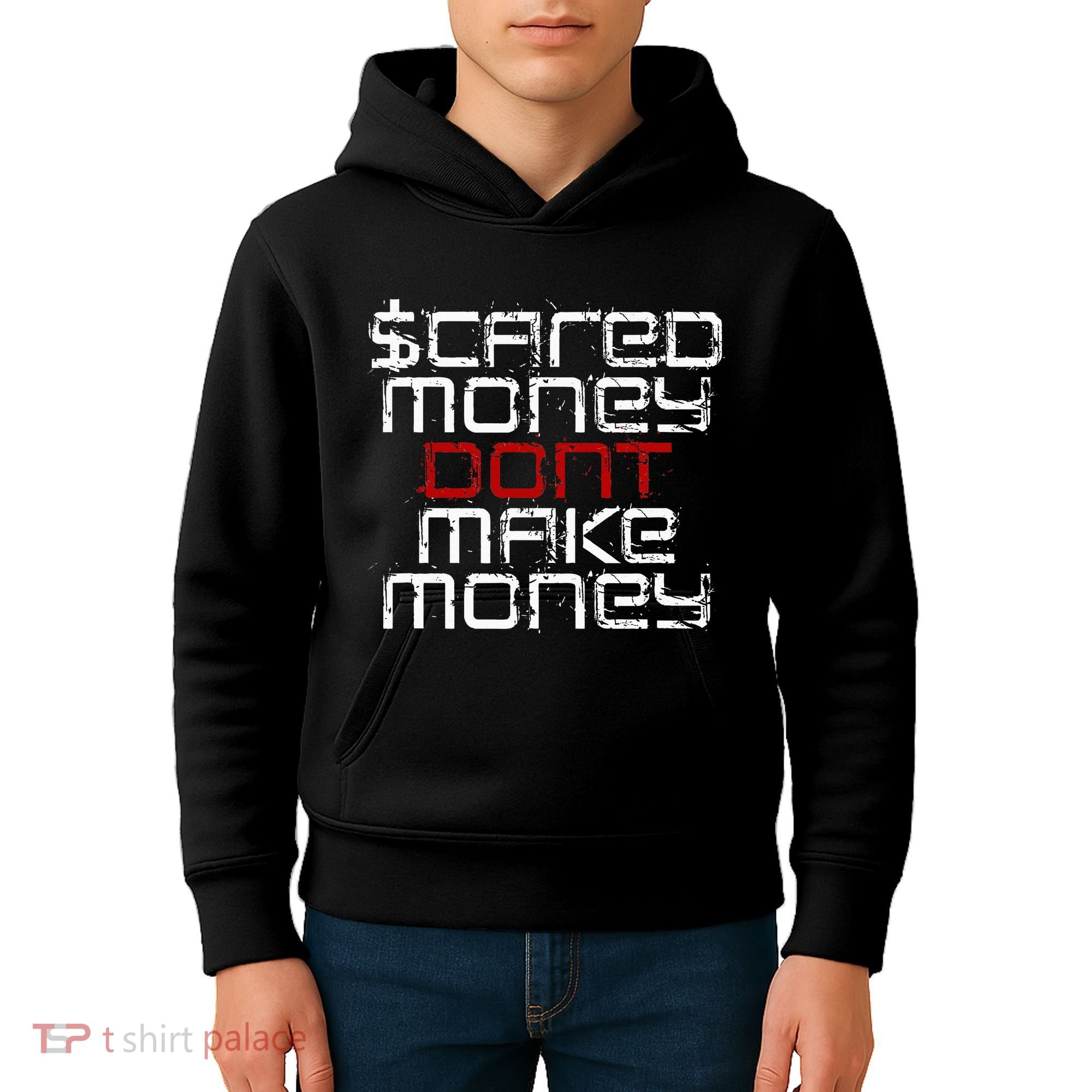 Scared Money Dont Make Money Kids Hoodie