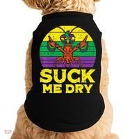 Suck Me Dry Crawfish Retro Mardi Gras Doggie Tank thumb 0