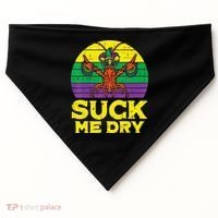 Suck Me Dry Crawfish Retro Mardi Gras USA-Made Doggie Bandana thumb 0