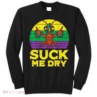 Suck Me Dry Crawfish Retro Mardi Gras Sweatshirt thumb 0