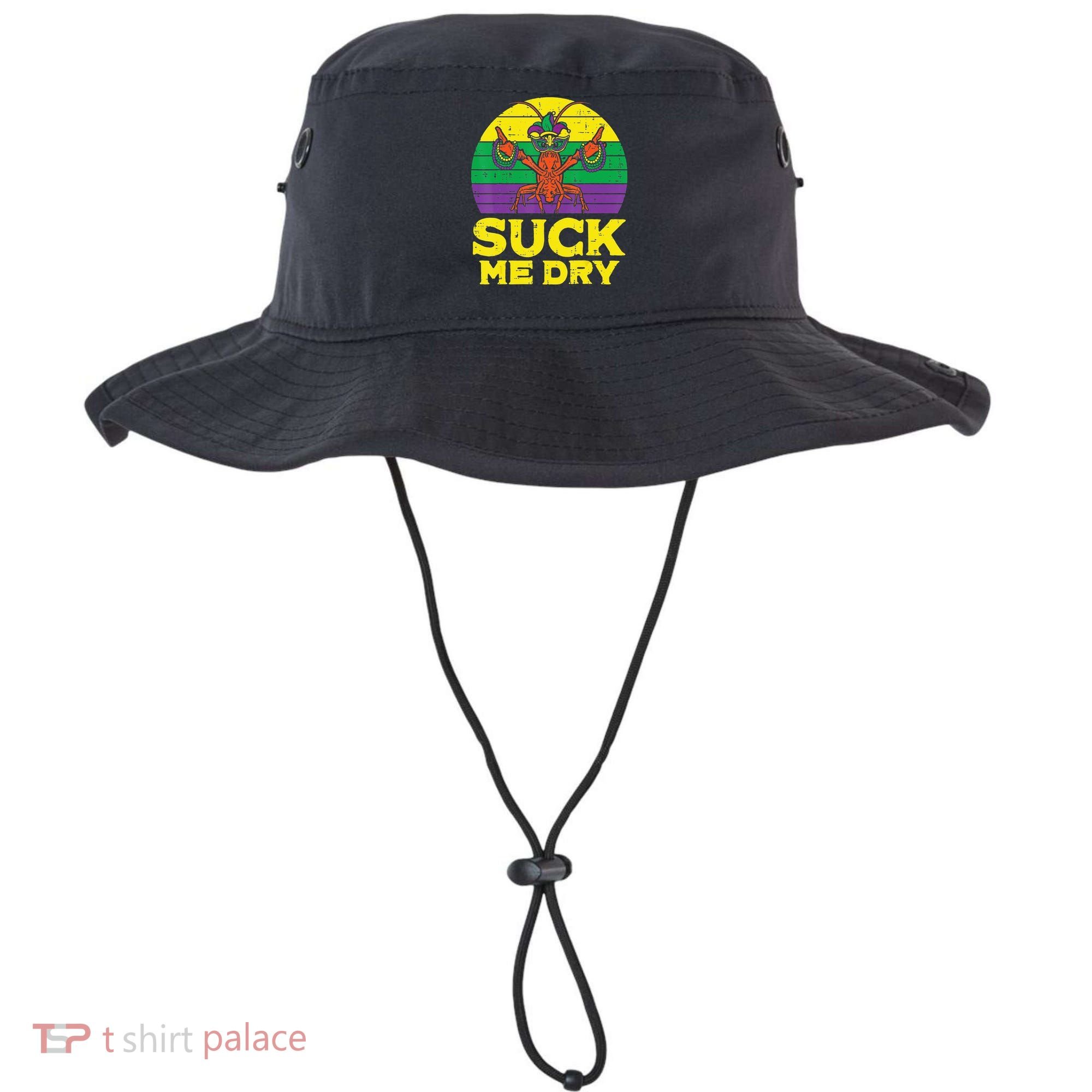 Suck Me Dry Crawfish Retro Mardi Gras Bucket Hat