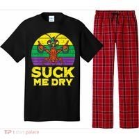Suck Me Dry Crawfish Retro Mardi Gras Pajama Set thumb 0