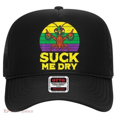 Suck Me Dry Crawfish Retro Mardi Gras Hat