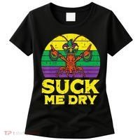 Suck Me Dry Crawfish Retro Mardi Gras Women's T-Shirt thumb 0