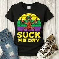 Suck Me Dry Crawfish Retro Mardi Gras Women's T-Shirt thumb 3