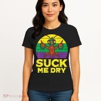 Suck Me Dry Crawfish Retro Mardi Gras Women's T-Shirt thumb 4