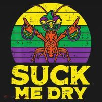 Suck Me Dry Crawfish Retro Mardi Gras Women's T-Shirt thumb 6