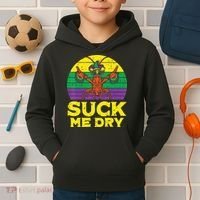 Suck Me Dry Crawfish Retro Mardi Gras Kids Hoodie thumb 2