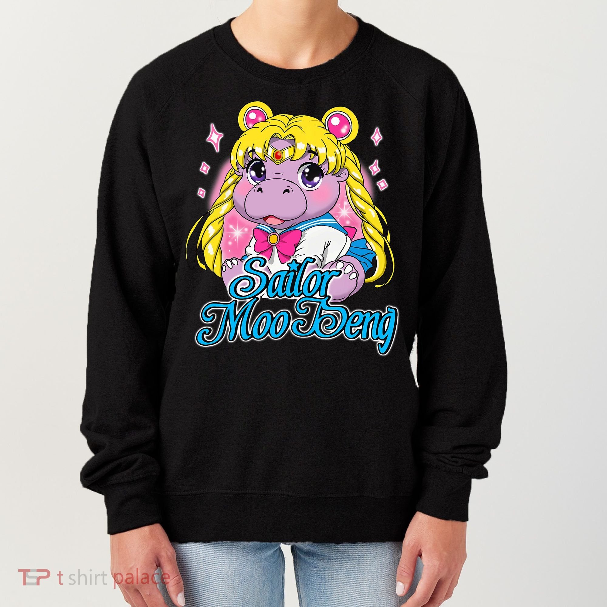 Sailor Moo Deng Funny Hippo Moo Deng Cute Women's Sweatshirt