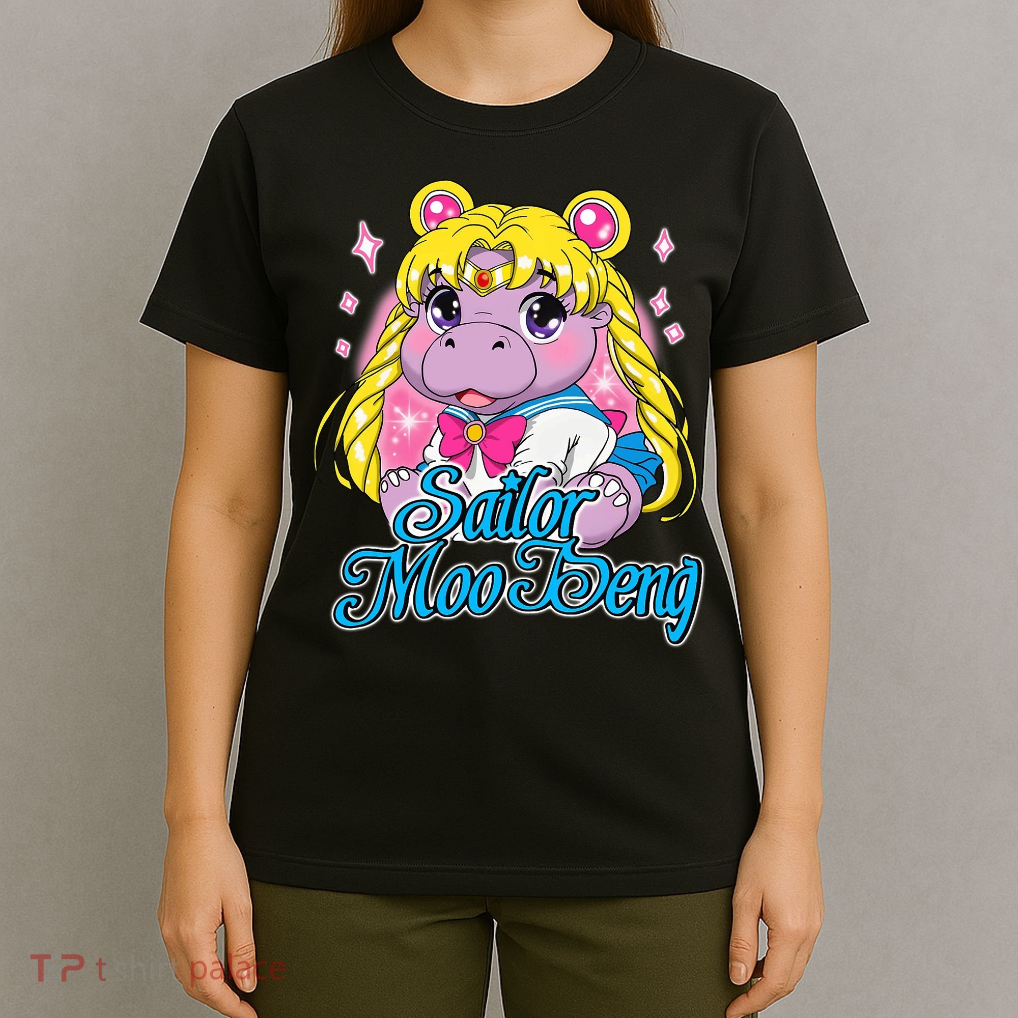 Sailor Moo Deng Funny Hippo Moo Deng Cute T-Shirt