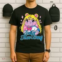 Sailor Moo Deng Funny Hippo Moo Deng Cute T-Shirt thumb 6