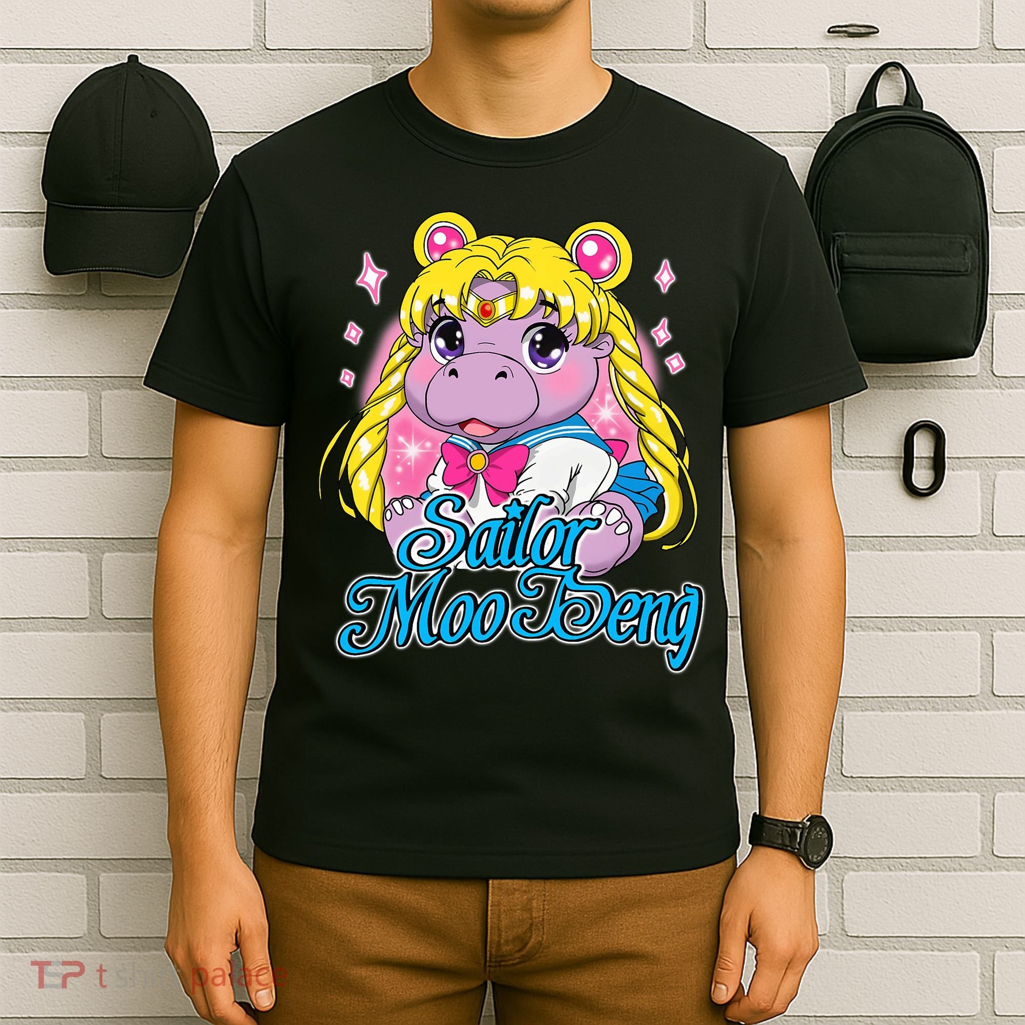 Sailor Moo Deng Funny Hippo Moo Deng Cute T-Shirt