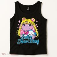 Sailor Moo Deng Funny Hippo Moo Deng Cute Tank Top thumb 2