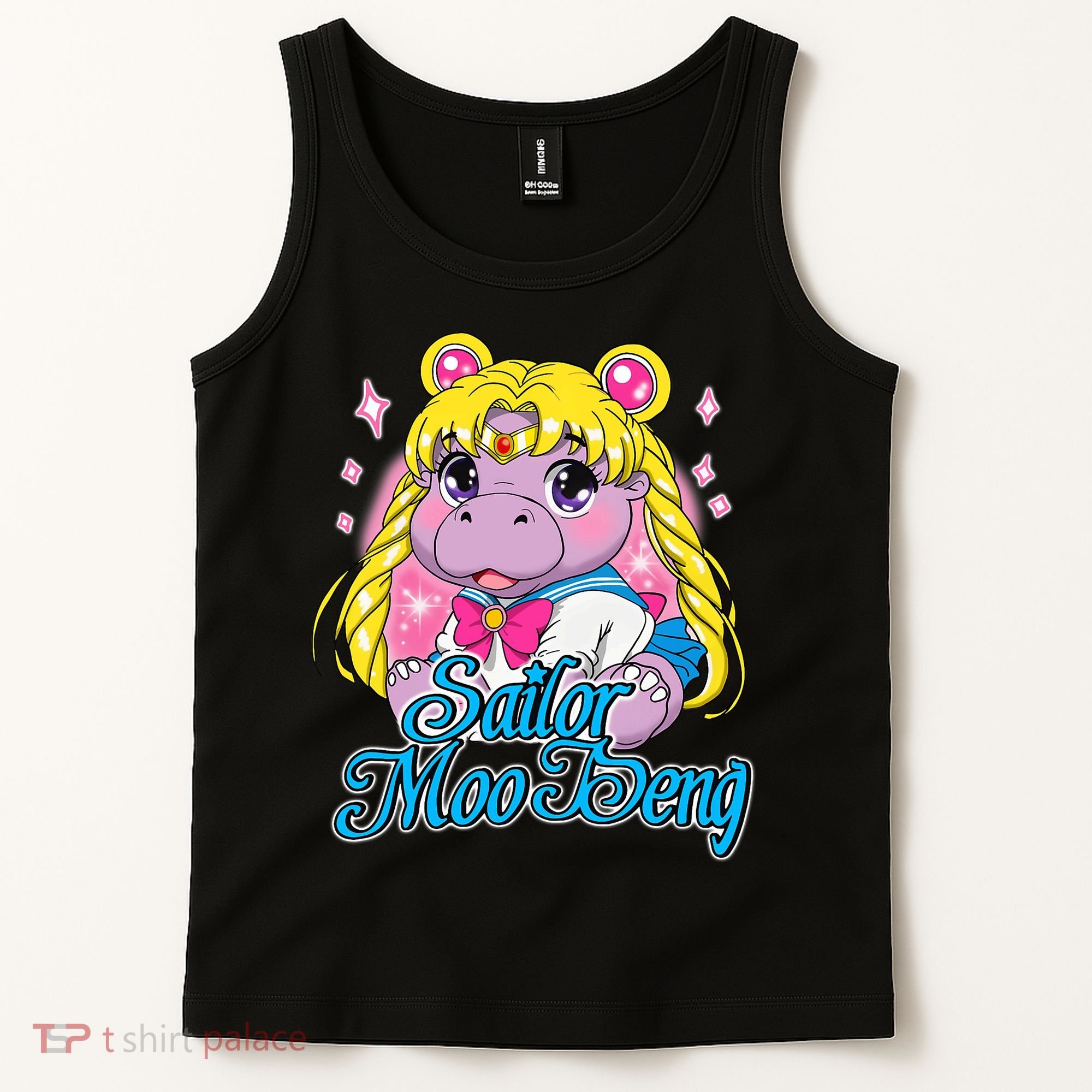 Sailor Moo Deng Funny Hippo Moo Deng Cute Tank Top