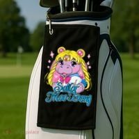 Sailor Moo Deng Funny Hippo Moo Deng Cute Golf Towel thumb 2
