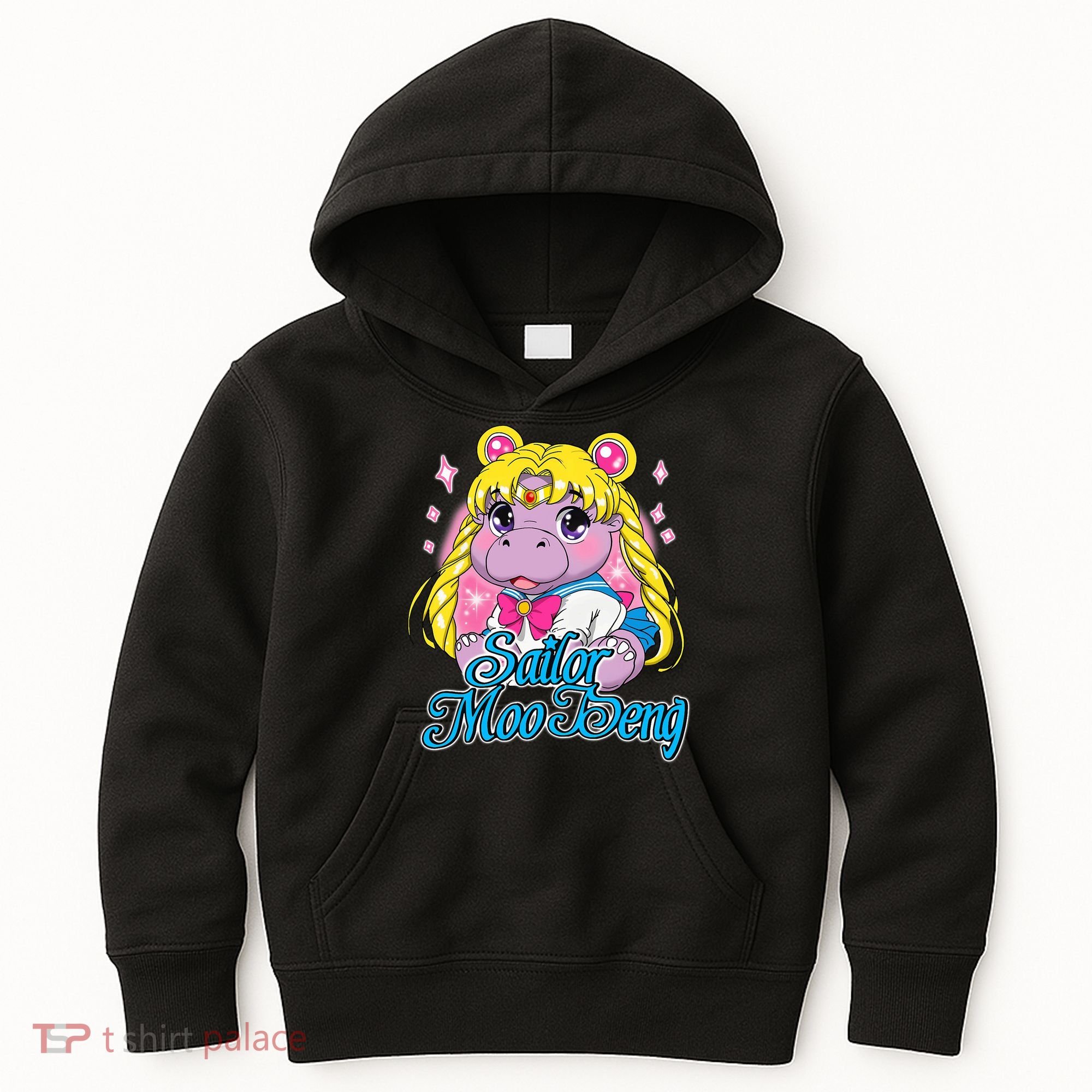 Sailor Moo Deng Funny Hippo Moo Deng Cute Kids Hoodie