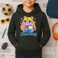 Sailor Moo Deng Funny Hippo Moo Deng Cute Kids Hoodie thumb 2