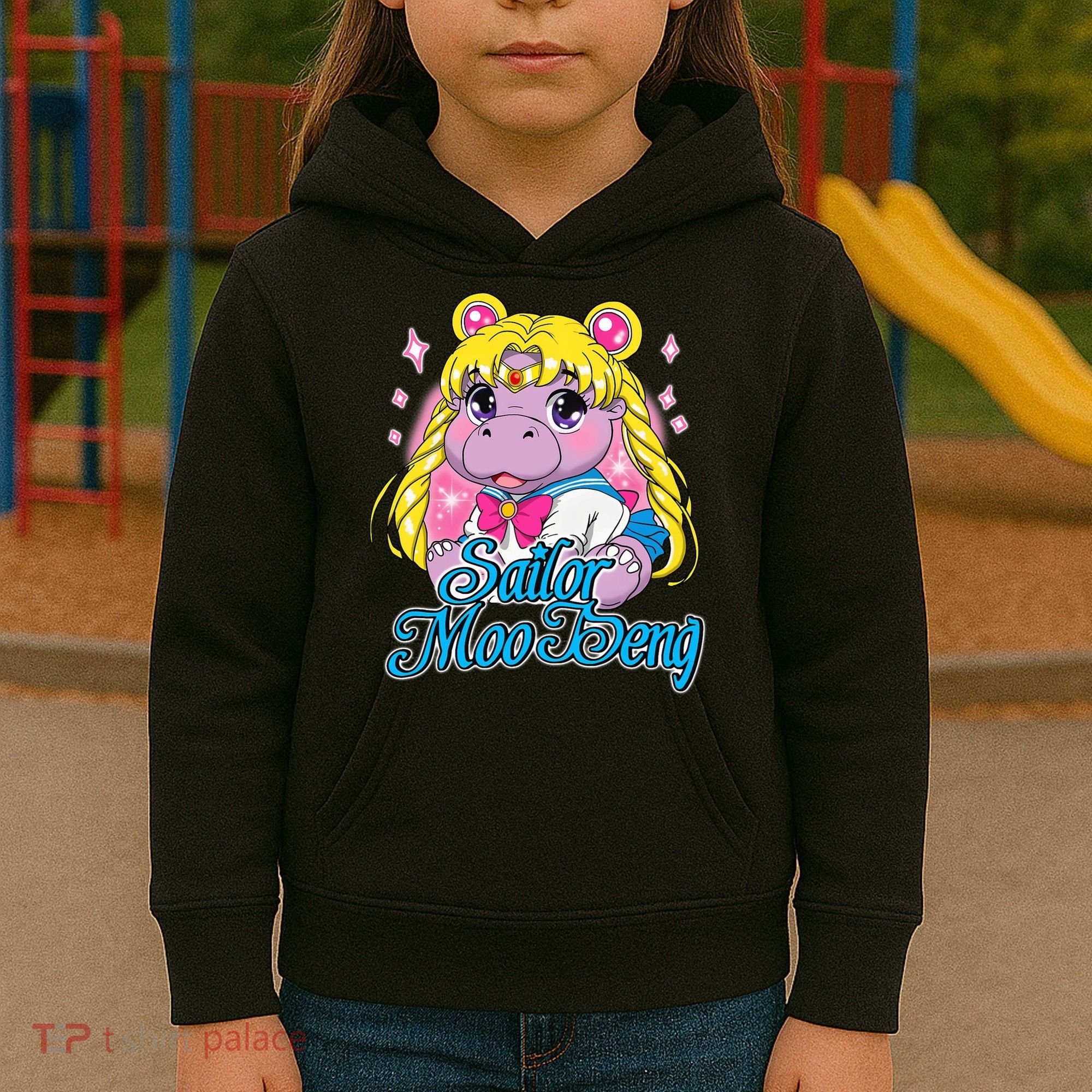 Sailor Moo Deng Funny Hippo Moo Deng Cute Kids Hoodie