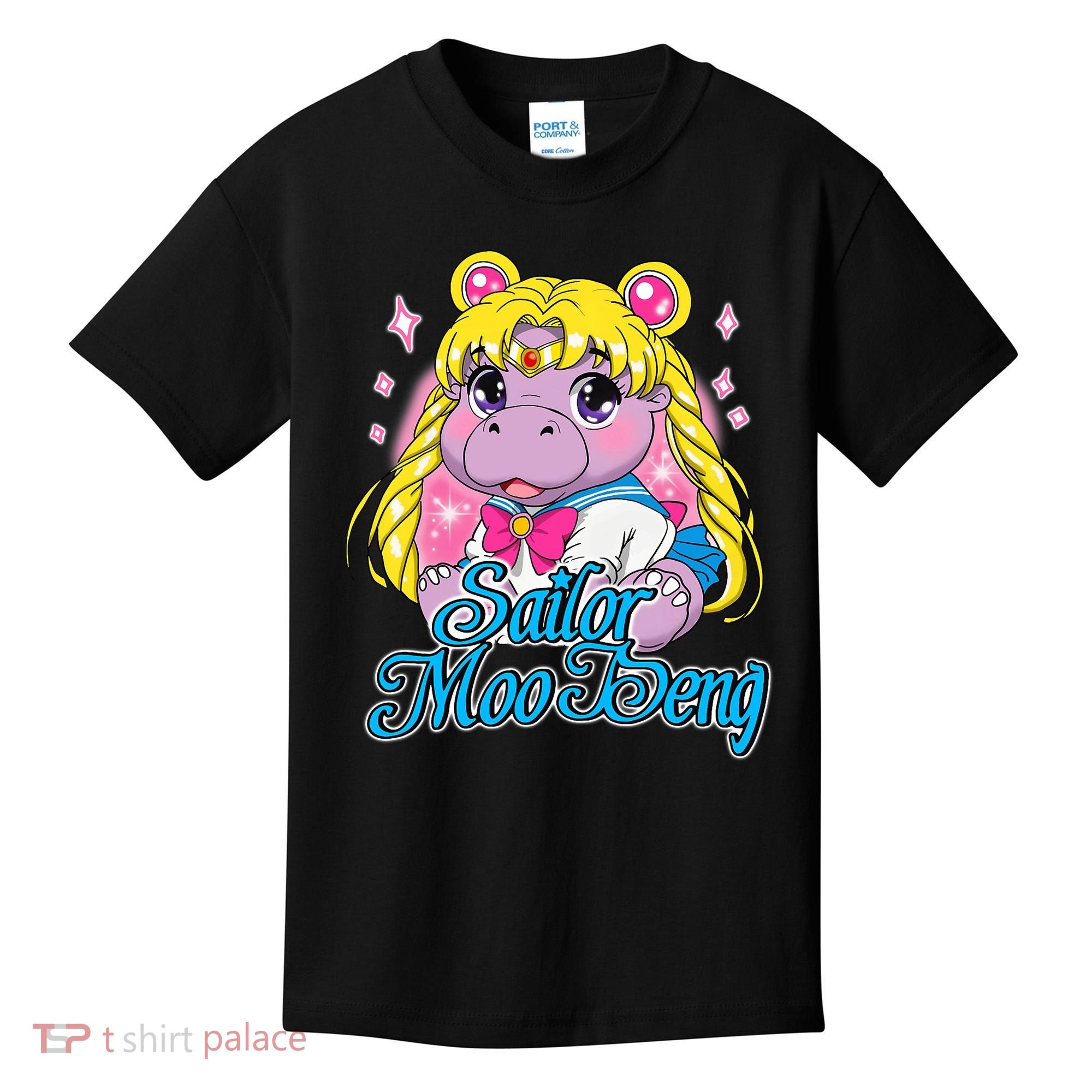Sailor Moo Deng Funny Hippo Moo Deng Cute Kids T-Shirt