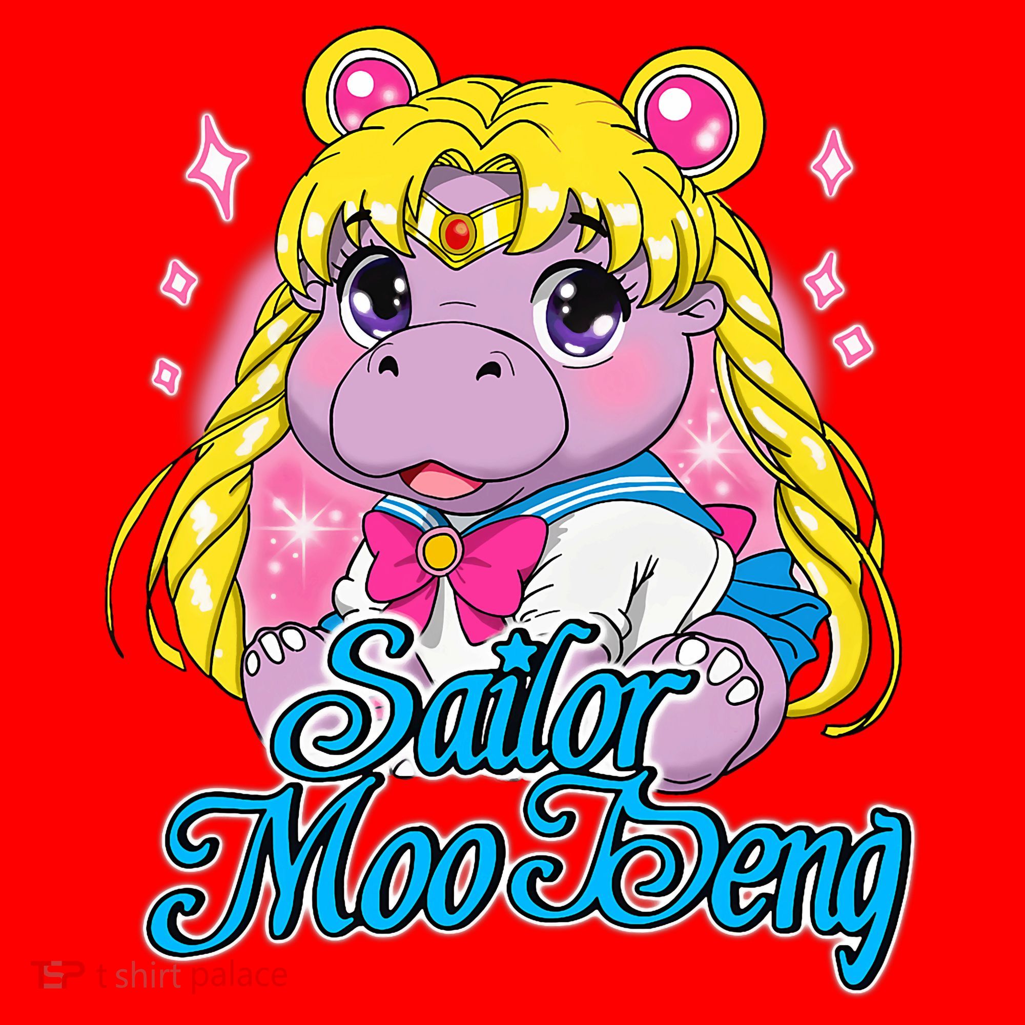 Sailor Moo Deng Funny Hippo Moo Deng Cute Santa Hat