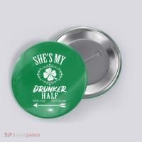 SheS My Drunker Half St Patricks Day Matching Couple Button thumb 0