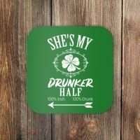 SheS My Drunker Half St Patricks Day Matching Couple Coaster thumb 0