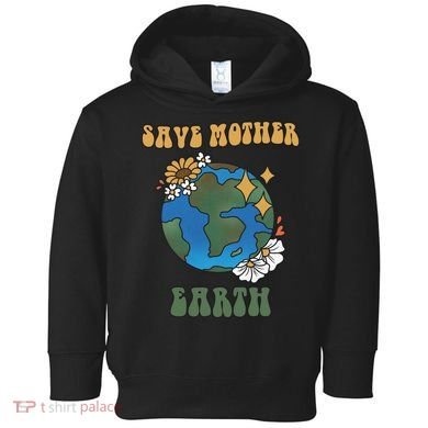 Save Mother Earth Retro Planet Floral Toddler Hoodie