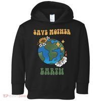 Save Mother Earth Retro Planet Floral Toddler Hoodie thumb 0